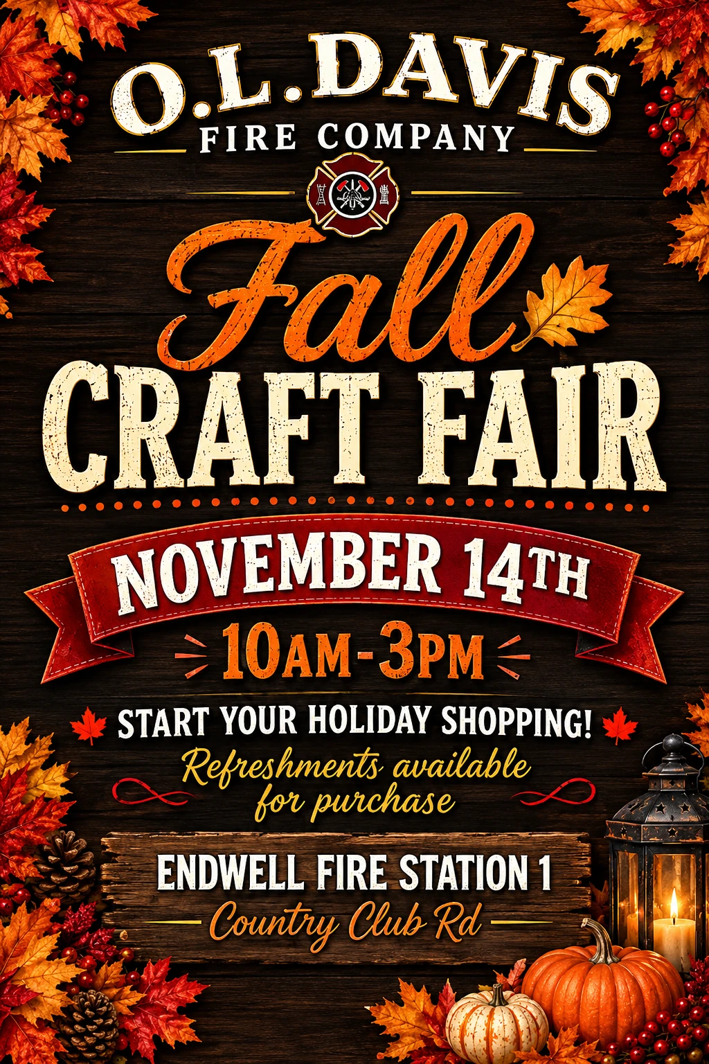 Fall Craft Fair - November 14, 2026
